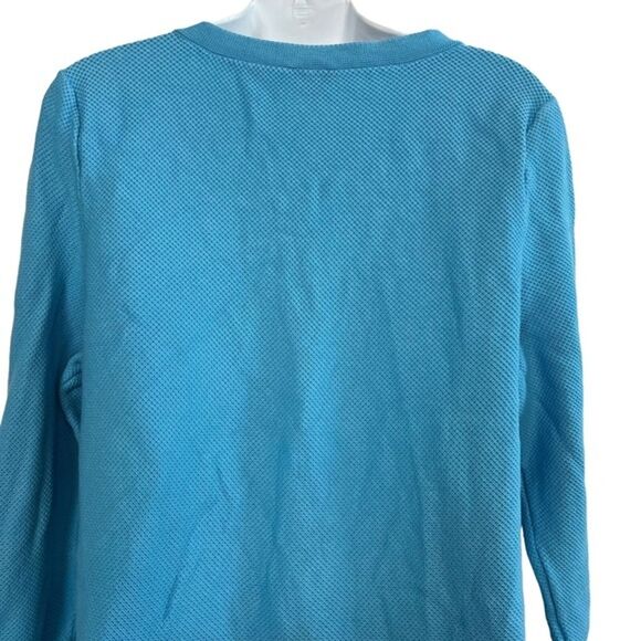 TALBOTS Blue Pullover Cotton Blend Long Sleeve Sweater Medium Weight sz XL - Picture 16 of 16